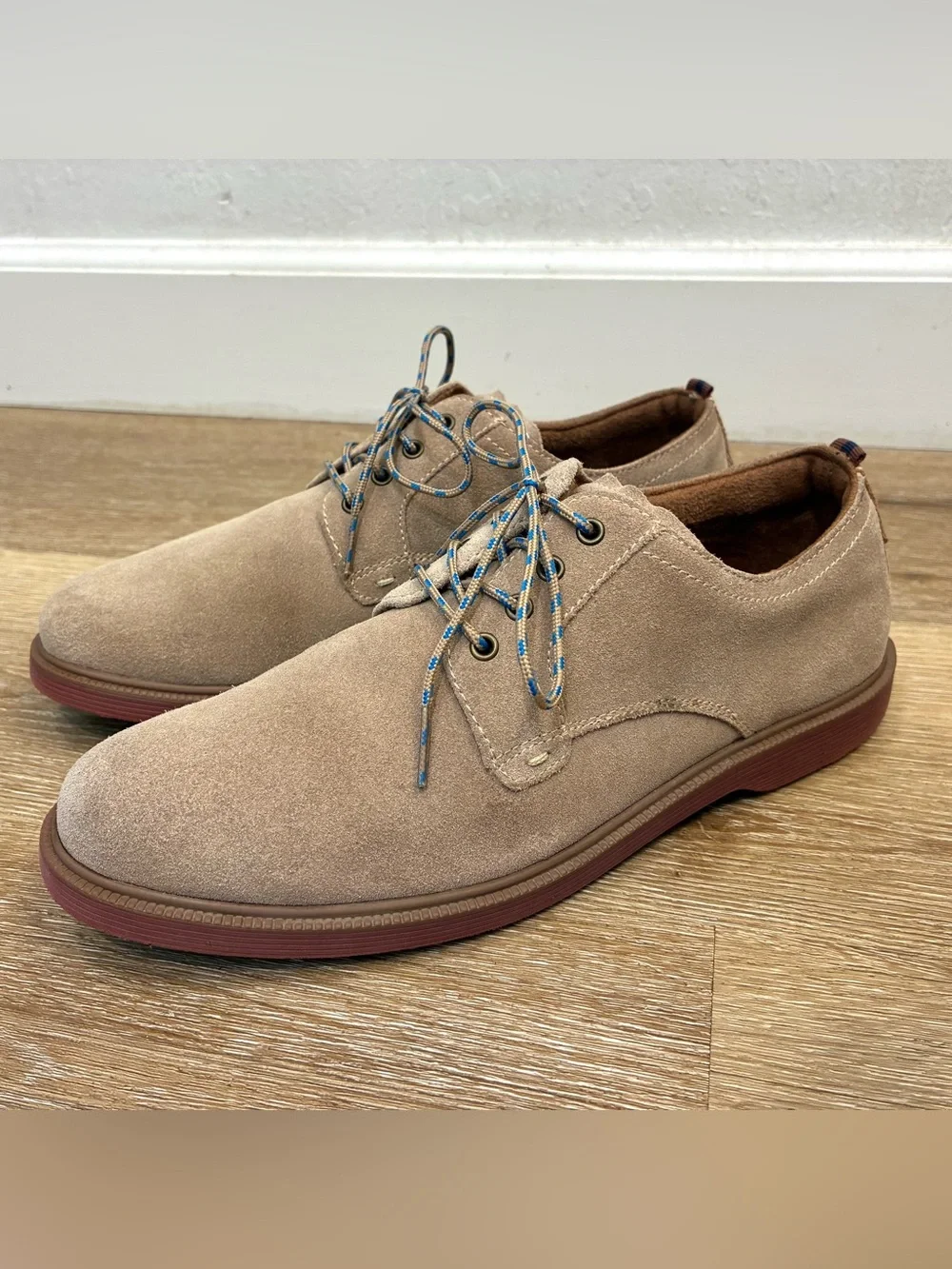 Florsheim Supacush Plain Toe Oxford Jr Shoes Brown Sand Suede Kids Size 7 M